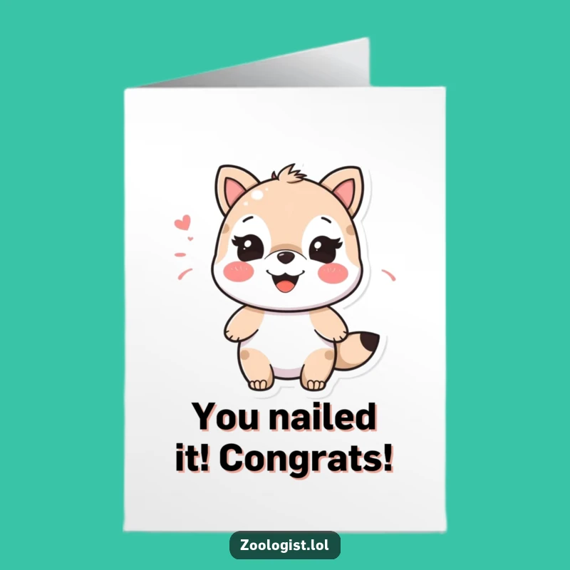 Free Printable Congrats Card: Animal Sound Impression - Joyful Downloadable Gift