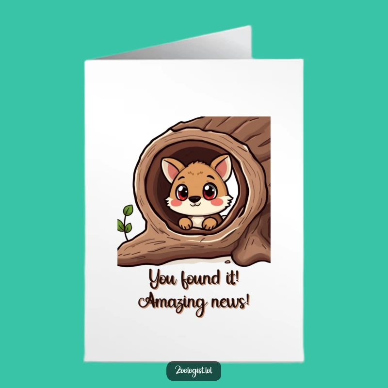 Free Printable Congrats Card: Curious Animal's Discovery Funny Downloadable Gift