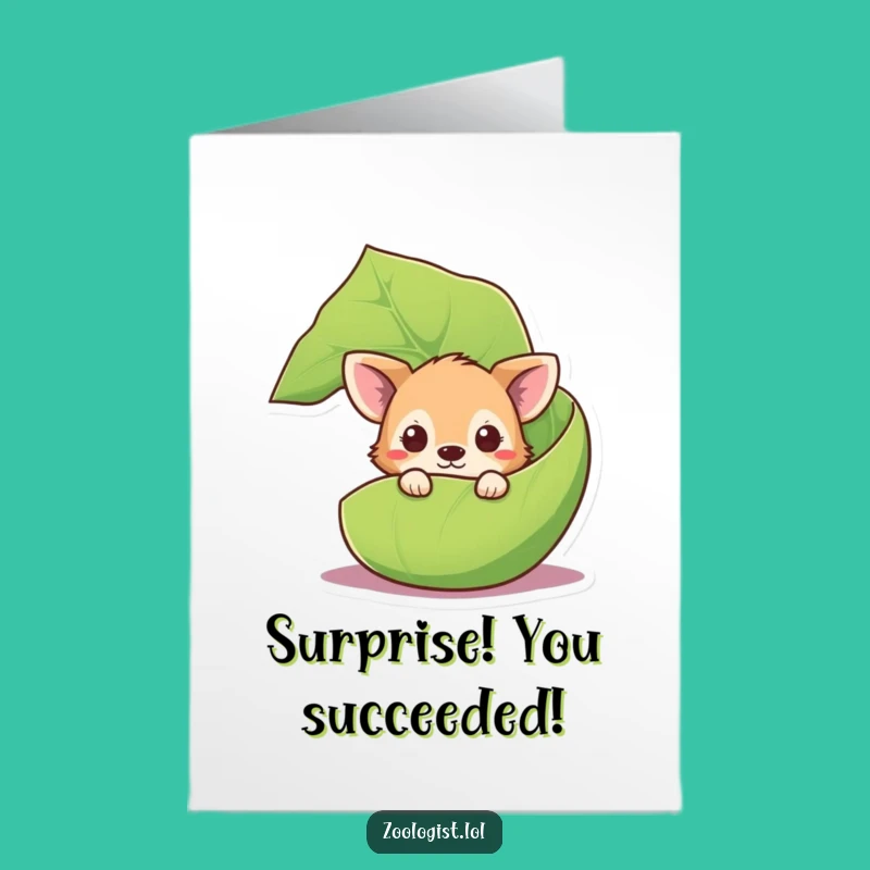 Free Printable Congrats Card: Curious Peeking Animal, Big News Revealed