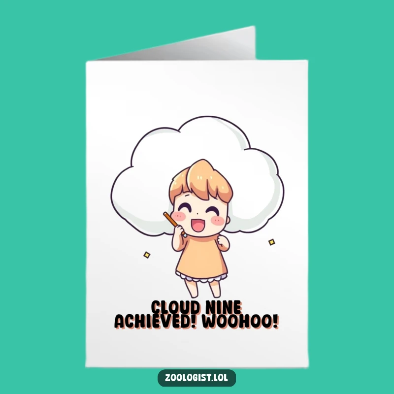Free Printable Congrats Card: Funny Cloud Sketch for Celebrating Achievements Downloadable Gift