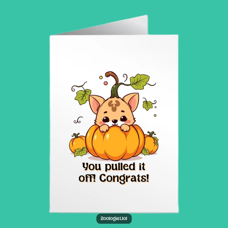 Free Printable Congrats Card: Mischievous Animal's Surprise Funny Downloadable Gift