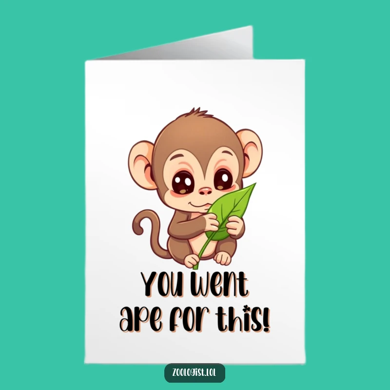 Free Printable Congrats Card: Monkey Botanist, Funny Downloadable Gift for Discoveries!