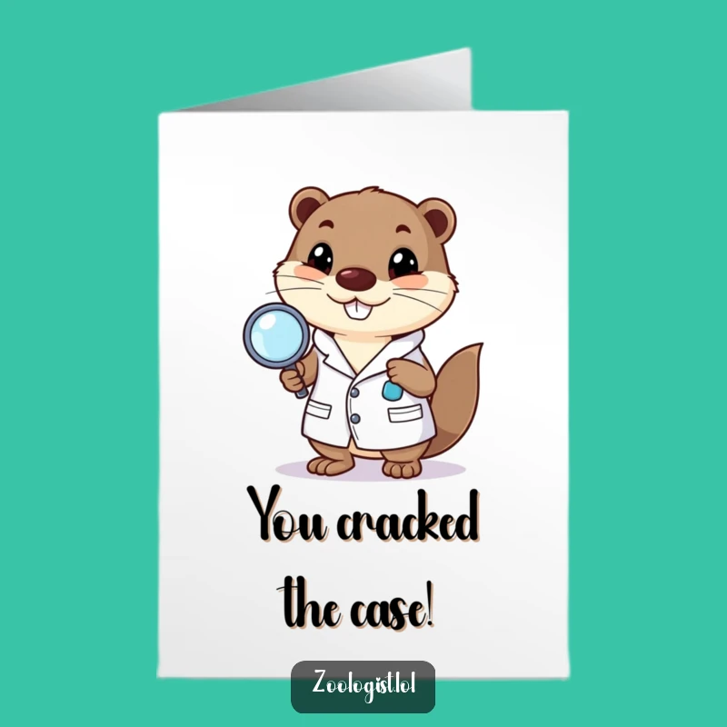 Free Printable Congrats Card: Otter Scientist, Funny Downloadable Gift for Discoveries!