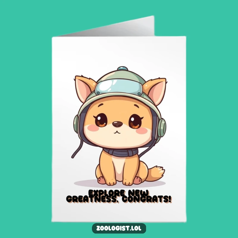 Free Printable Congratulations Card: Funny Explorer Animal, Perfect Downloadable Discovery