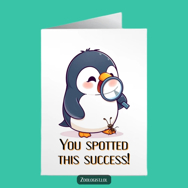 Free Printable Congratulations Card: Whimsical Penguin Discovery, Downloadable Gift