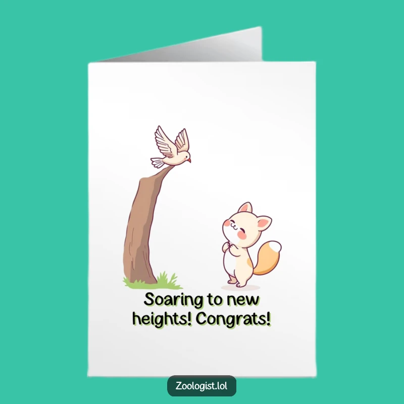 Free Printable Congrats Card: Amusing Animal Bird Watching Downloadable