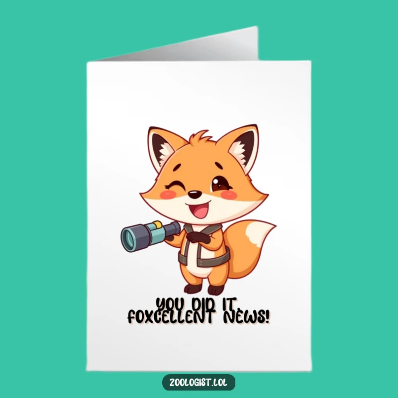 Free Printable Congrats Card: Eager Fox Discoverer - Downloadable Celebration Gift