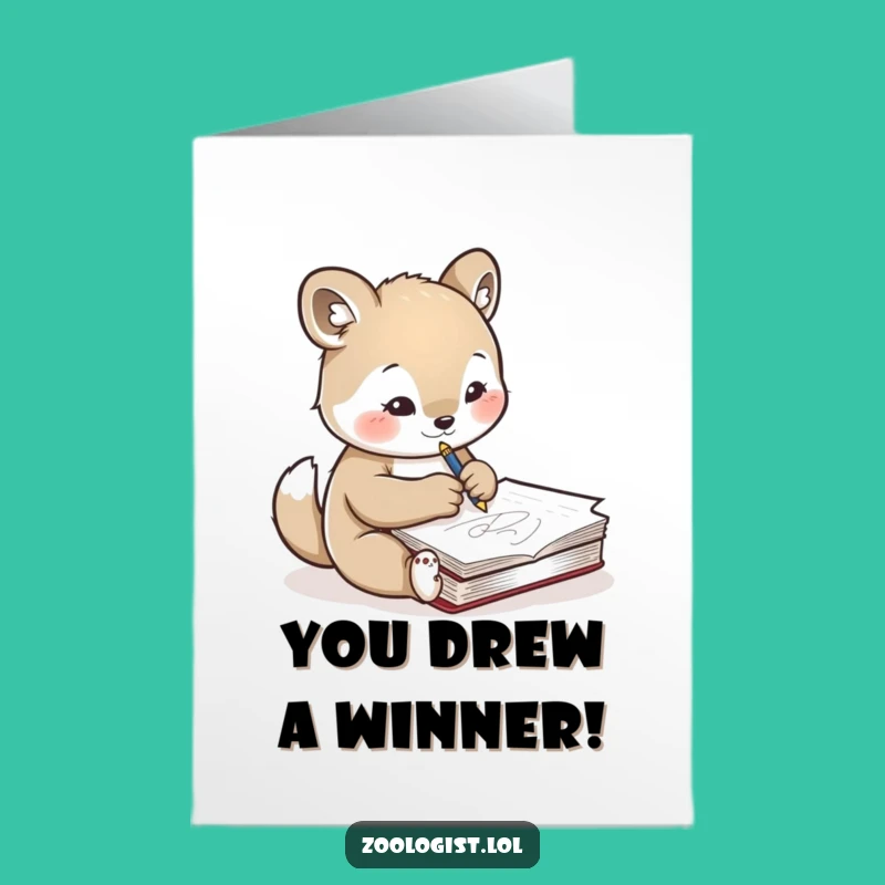 Free Printable Congratulations Card: Funny Artist Animal, Perfect Downloadable Achievement