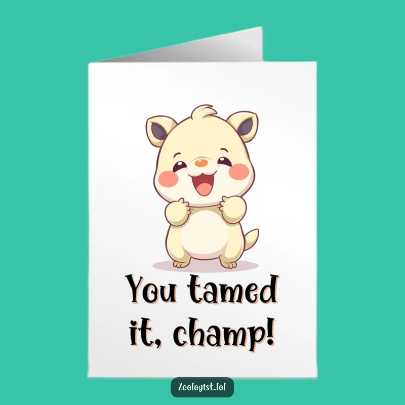 Free Printable Congrats Card: Gentle Taming Symbolizes Success, Downloadable Celebration!