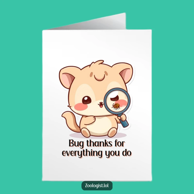 Free Printable Thank You Card: Bug Detective Animal - Whimsical DIY Gift