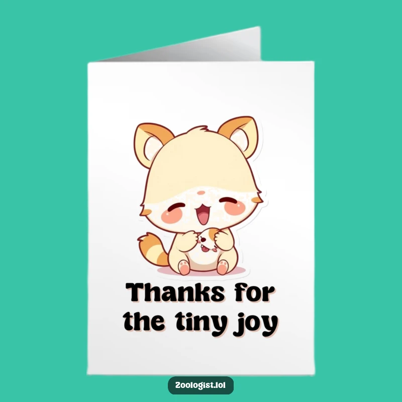 Free Printable Thank You Card: Cute Animal Examining Creature Humor