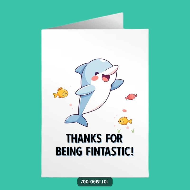 Free Printable Thank You Card: Happy Dolphin Leaping, Ideal DIY Downloadable Gift!