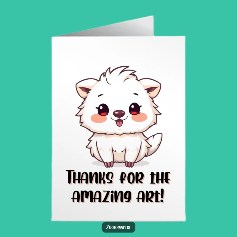 Free Printable Thank You Card: Humorous Animal Artist Expresses Gratitude