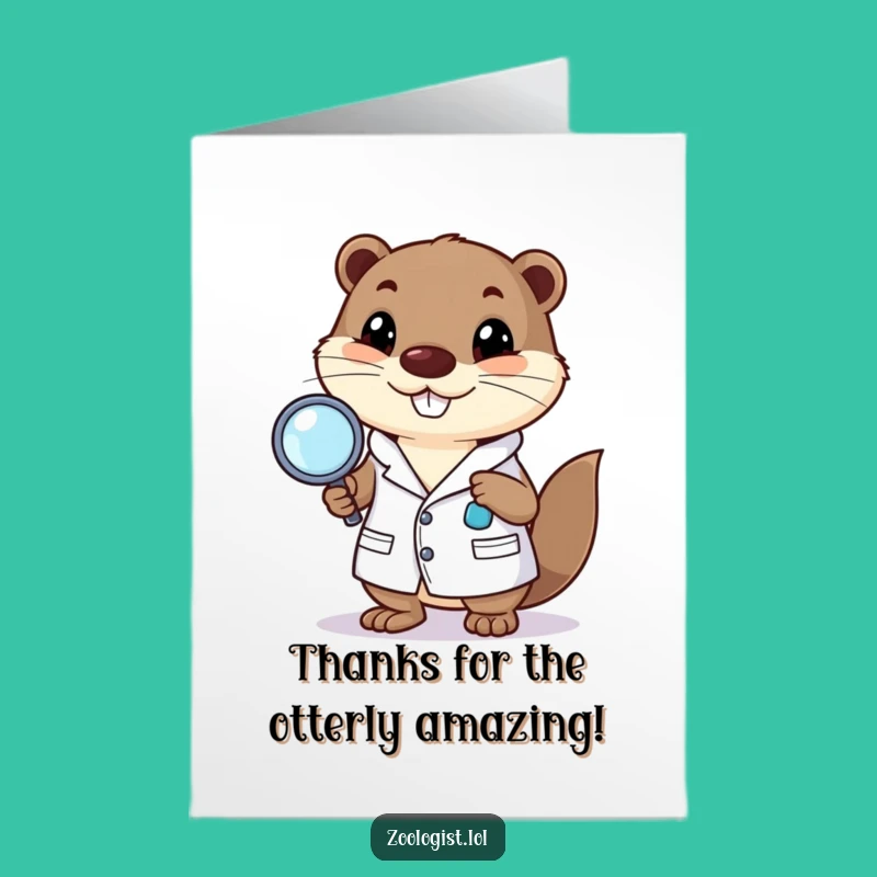 Free Printable Thank You Card: Otter Scientist, Funny Downloadable Gift for Insight!