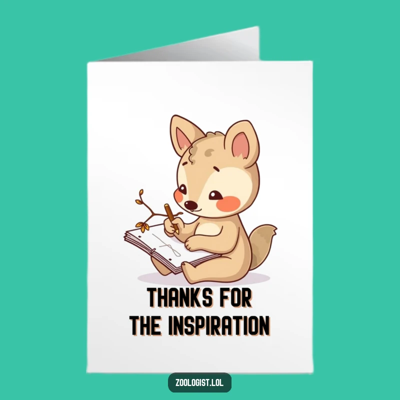 Free Printable Thank You Card: Sketching Animal Notepad Funny Downloadable Gift