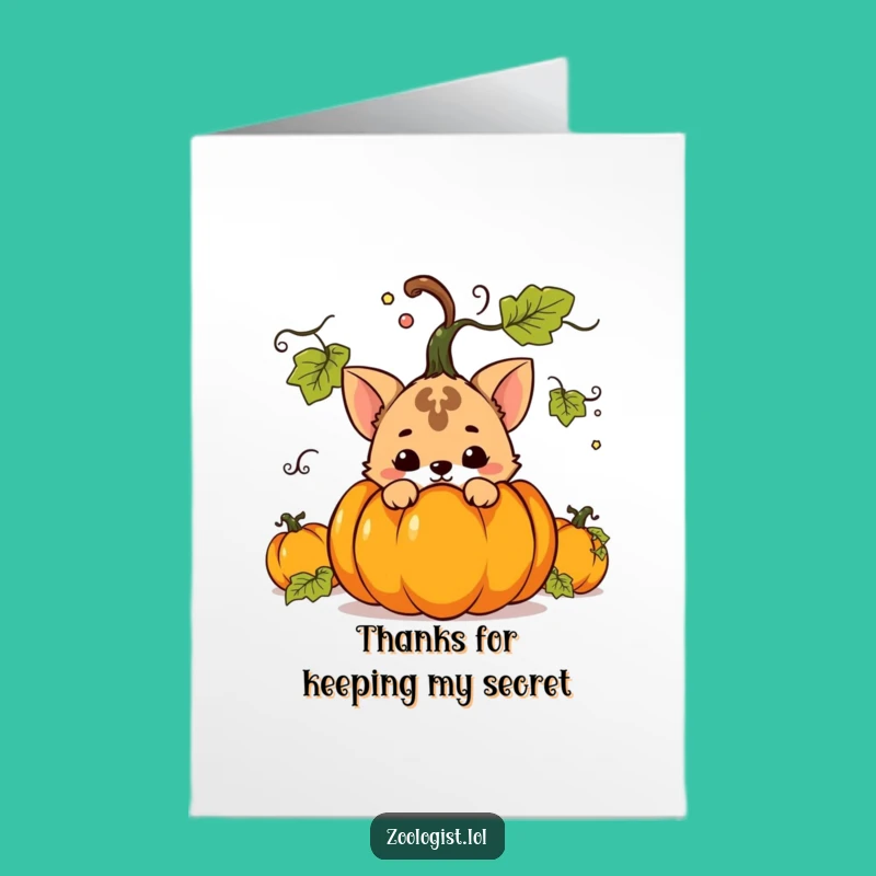 Free Printable Thank You Card: Mischievous Animal's Secret Funny Downloadable Gift