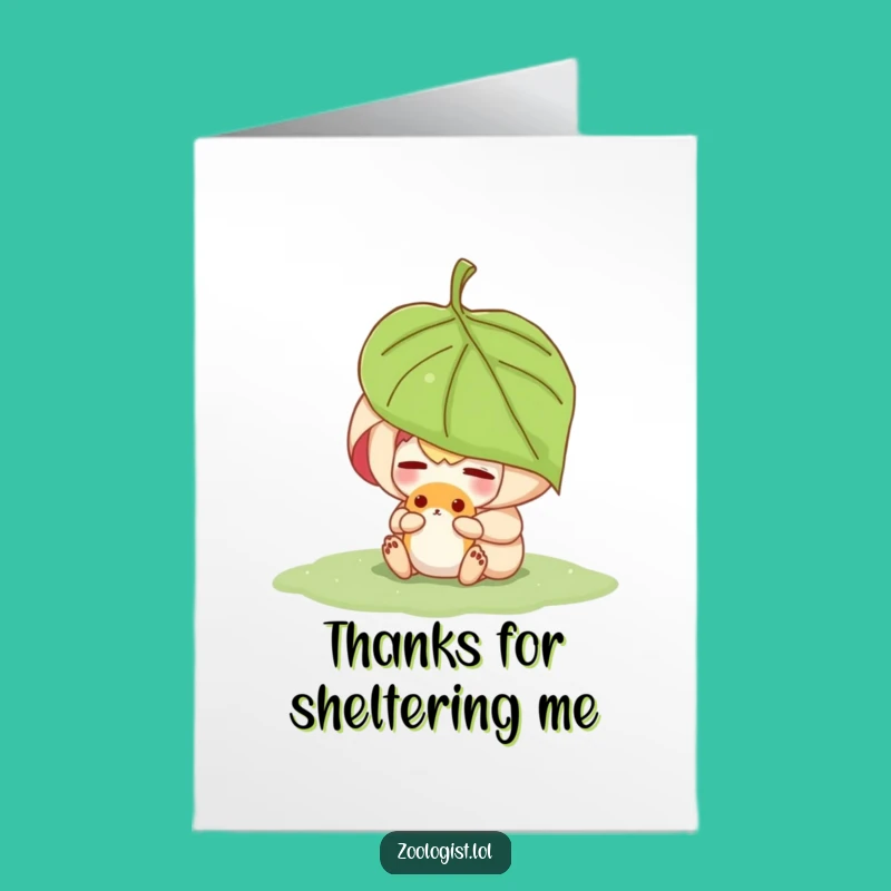 Free Printable Thank You Card: Caring Character Shelters Gratitude!