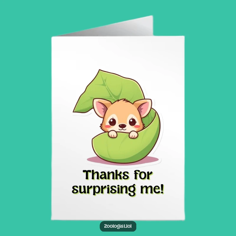 Free Printable Thank You Card: Curious Peeking Animal, Heartfelt Surprise