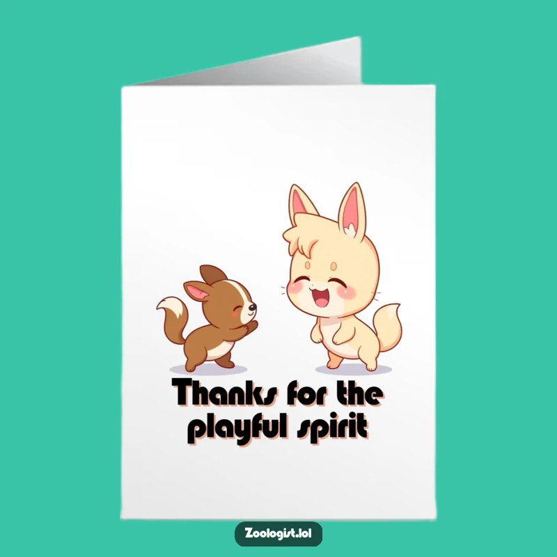 Free Printable Thank You Card: Giggling Character & Animals for Funny Gratitude Downloadable Gift
