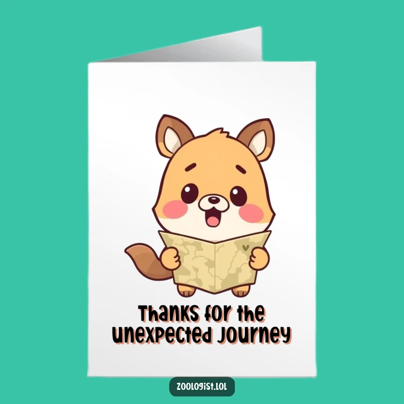 Free Printable Thank You Card: Cute Animal Map Surprise Humor