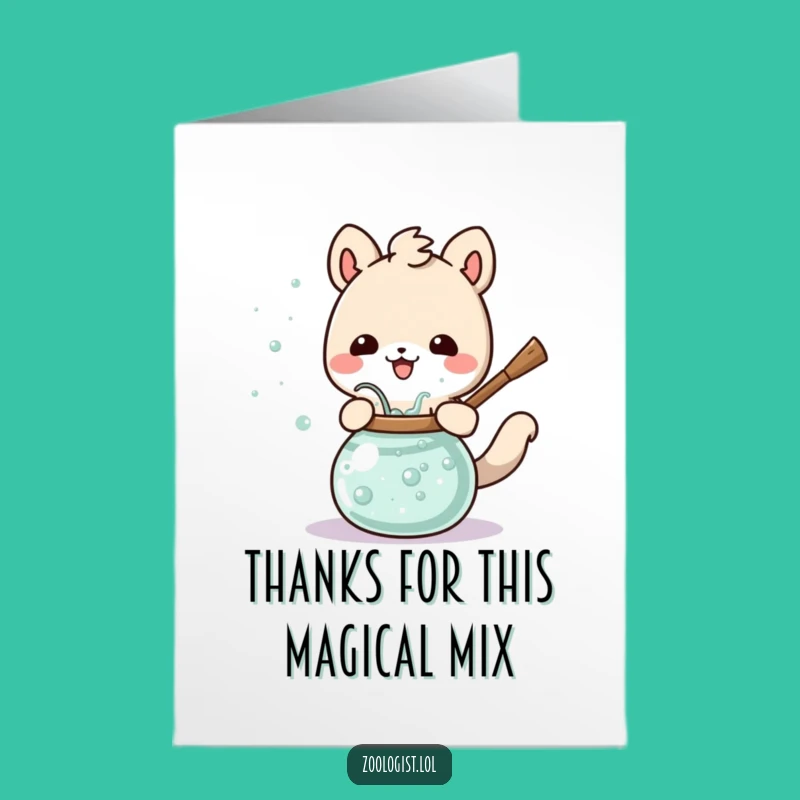 Mystic Thanks Free Printable Card: Cute Animal Downloadable for Gratitude