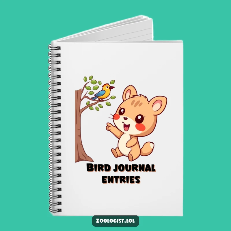 Funny Enthusiast Notebook - Joyful Animal, Bird Pointing Design, Perfect Gift