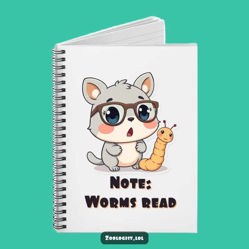 Funny Animal Notebook - Surprised by a Worm with Glasses, Perfect for Notes & Ideas