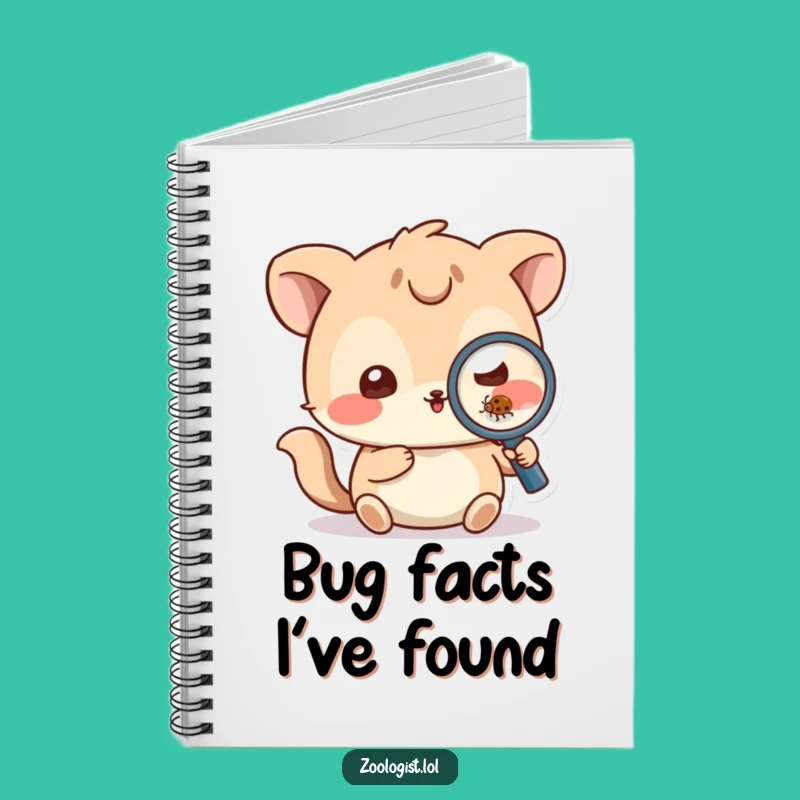 Funny Bug Journal Notebook - Playful Animal, Magnifying Glass Design, Perfect Gift