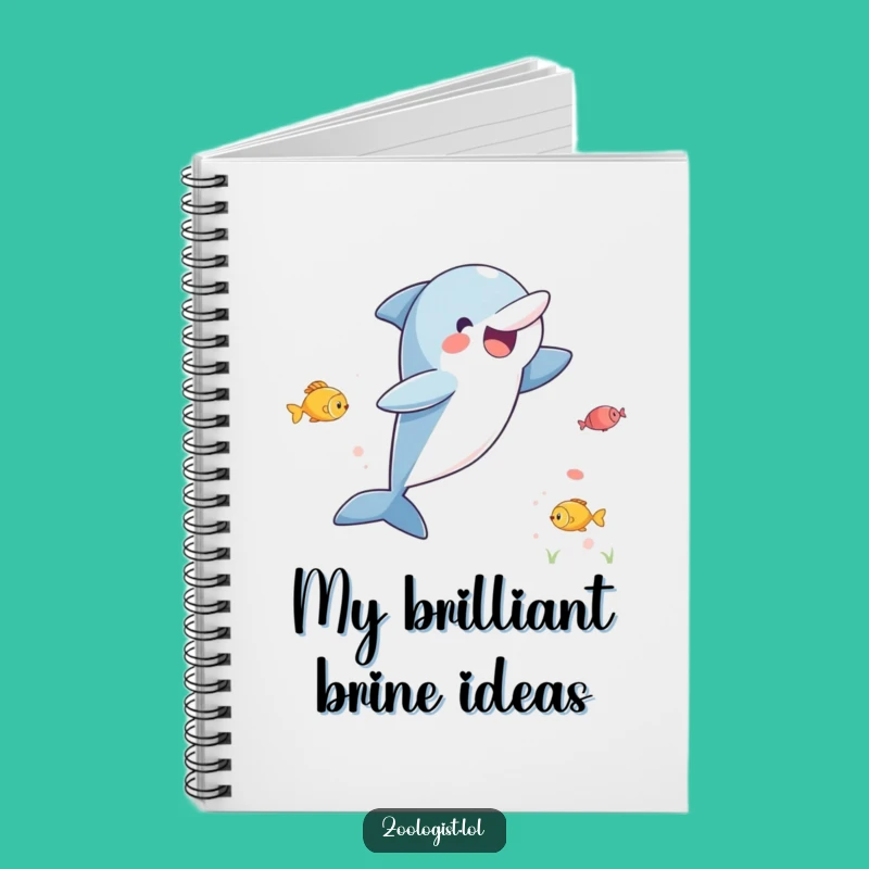 Funny Dolphin Notebook - Excited Leaping Journal, Gift for Writers