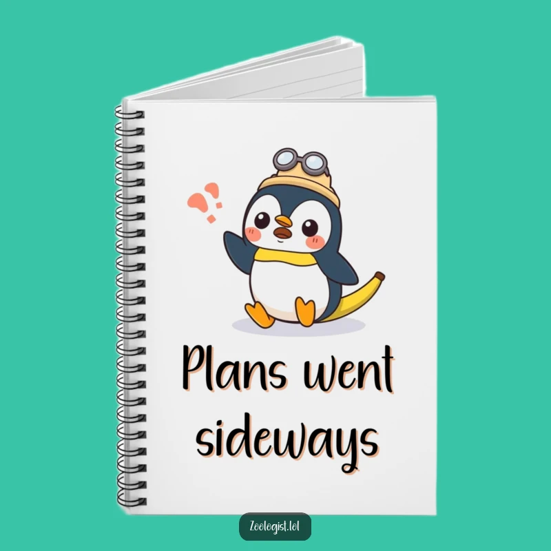 Funny Kawaii Penguin Zoologist Notebook: Surprised Banana Slip, Journaling Gift