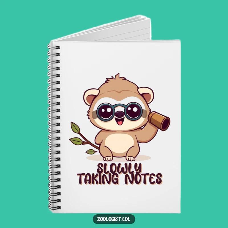 Funny Kawaii Sloth Zoologist Notebook: Happy Amazed View, Journaling Gift