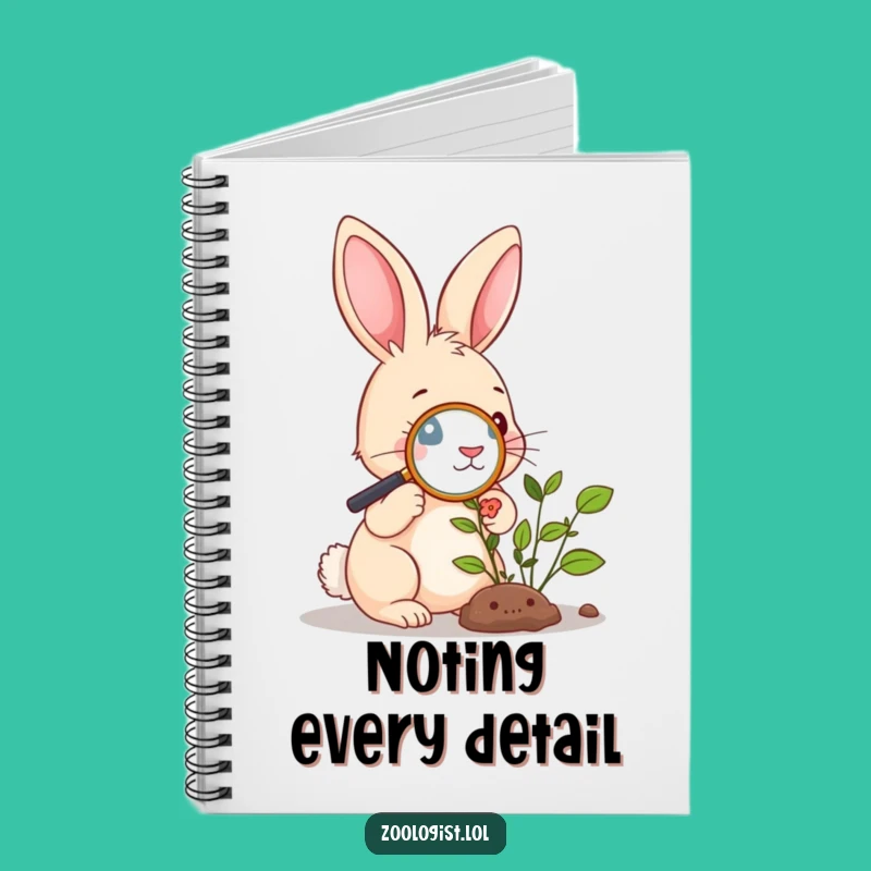 Funny Rabbit Botany Notebook: Curious Bunny Plant Journal, Perfect Gift