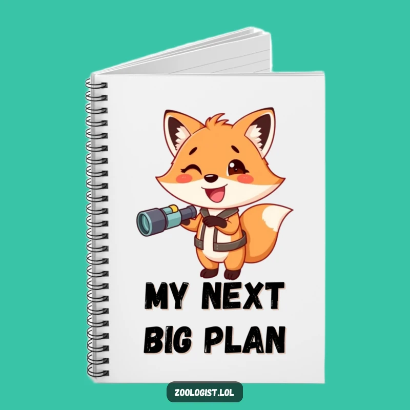 Funny Fox with Binoculars Notebook: Journal Your Adventures with Excitement