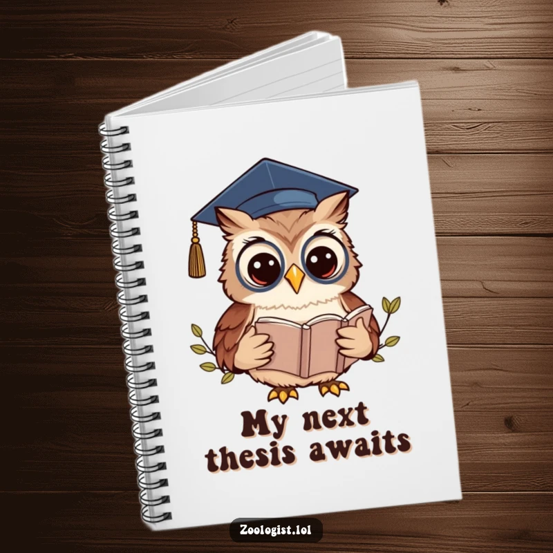 Funny Kawaii Owl Zoologist Notebook: A graduate owl reads a book, ideal for funny notes and study sessions.