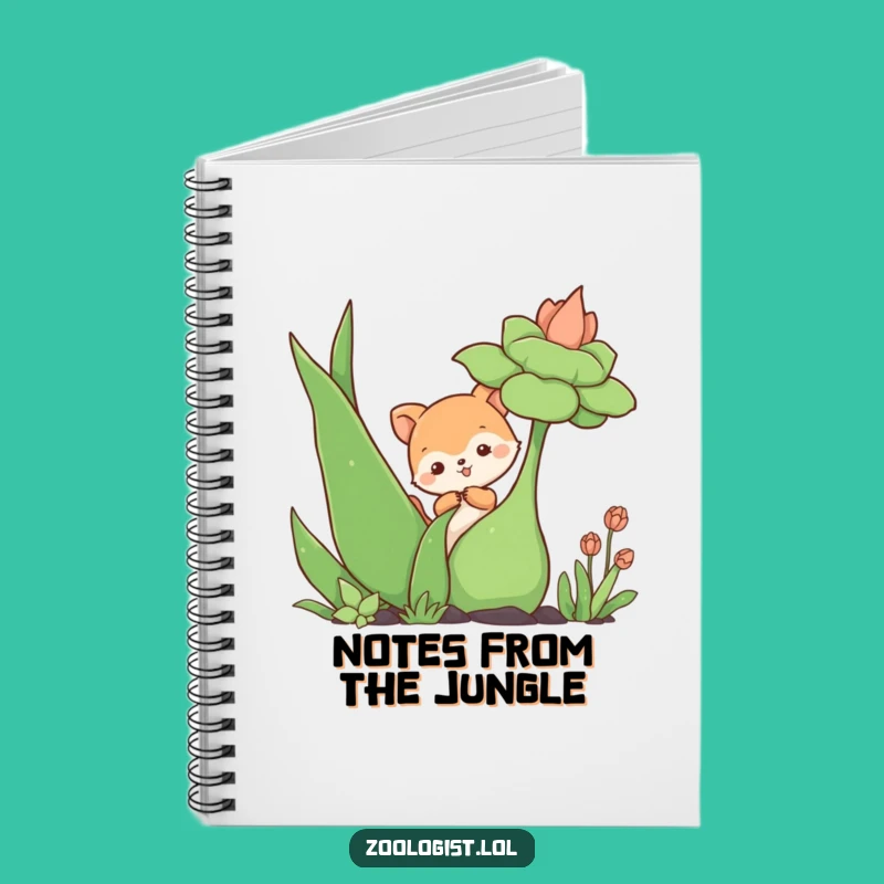 Funny Curious Animal Poking Plant Notebook - Cute Journal for Ideas