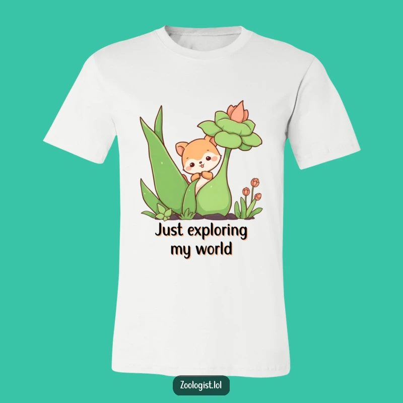 Funny Curious Poking Plant T-Shirt - Cute Animal Tee for Giggle-Worthy Moments