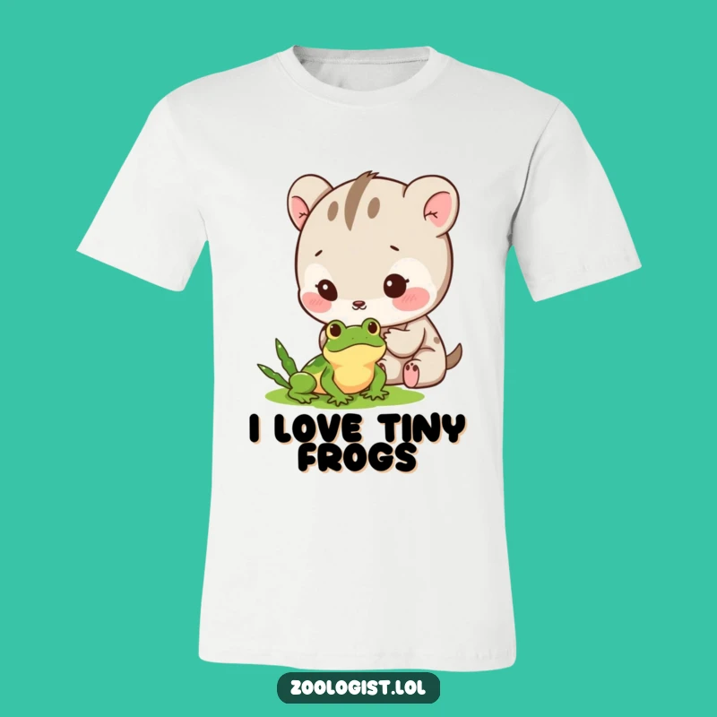 Funny Frog Observer T-Shirt: Cute Animal Watches Tiny Frog, Great Funny Gift!