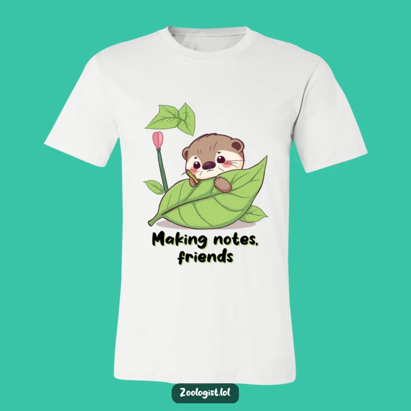 Funny Otter Leaf Annotation T-Shirt - Hilarious Intellectual Tee