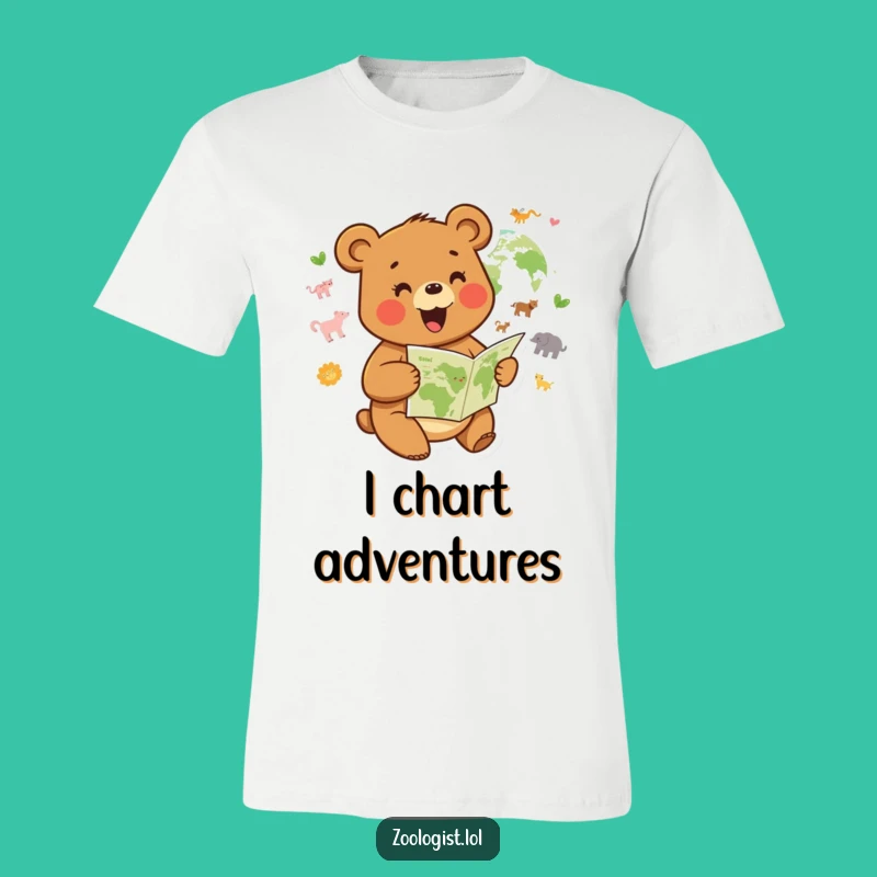 Funny Joyful Bear Habitat Map T-Shirt: Humorous Adventure Apparel
