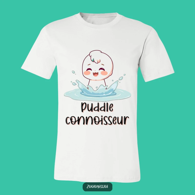 Funny Puddle Splash T-Shirt: Playful Character’s Joyful Tee Gift