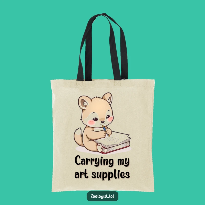 Funny Artist Tote Bag: Cute Animal Sketch Carrier, Ideal Funny Gift