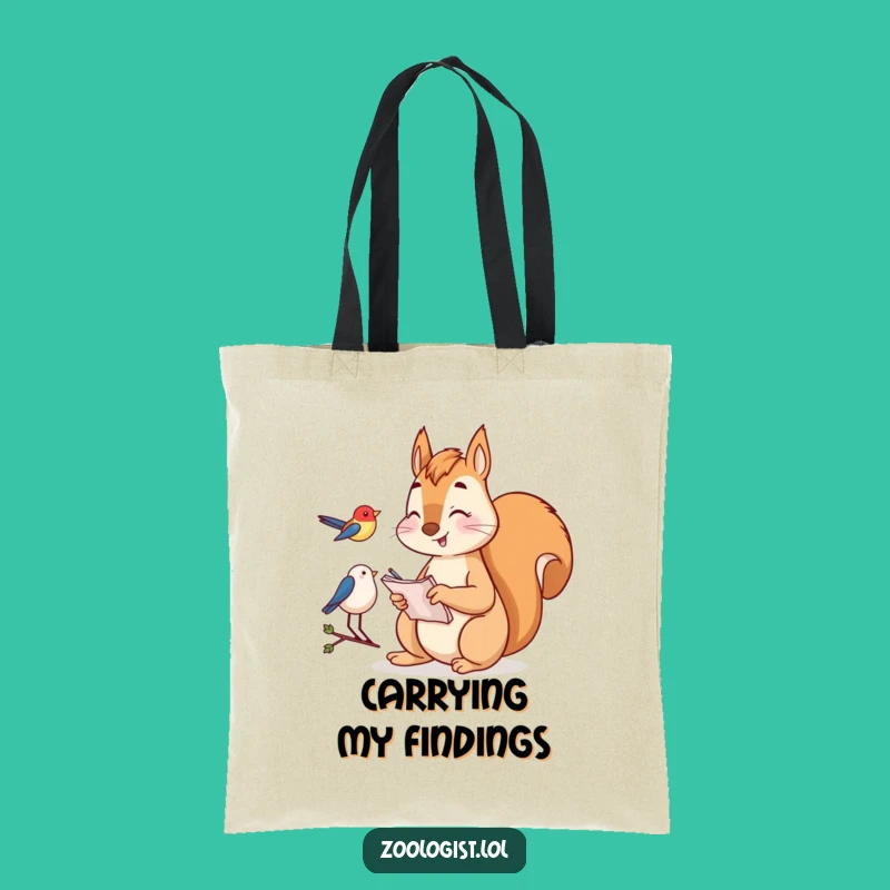 Funny Squirrel Birdwatching Tote Bag: Observant Squirrel Carryall, Unique Gift