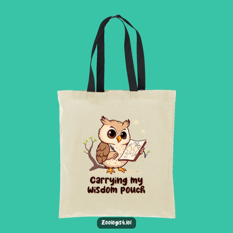 Funny Owl Sketching Savanna Map Tote Bag: Stylish Carry-all for Artful Explorers
