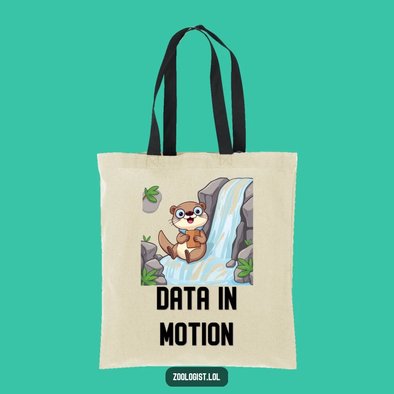 Funny Kawaii Otter Zoologist Tote Bag: Cute Waterfall Slide Carry-All
