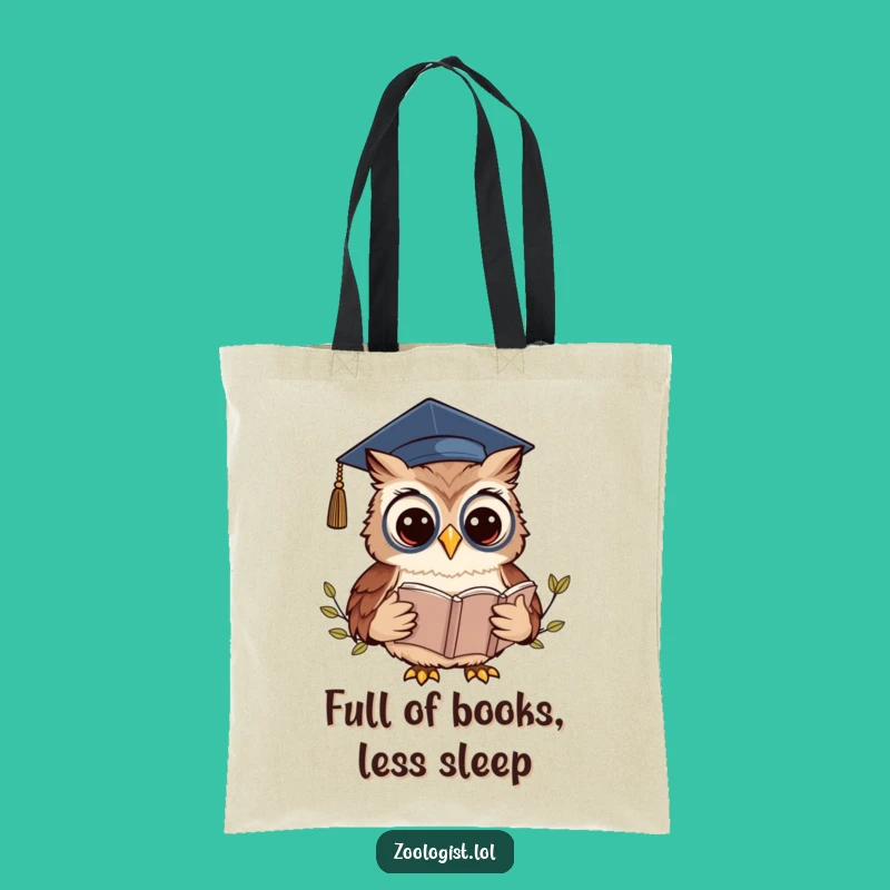 Funny Kawaii Owl Zoologist Tote Bag - Carry Your Books with Brainy Humor!