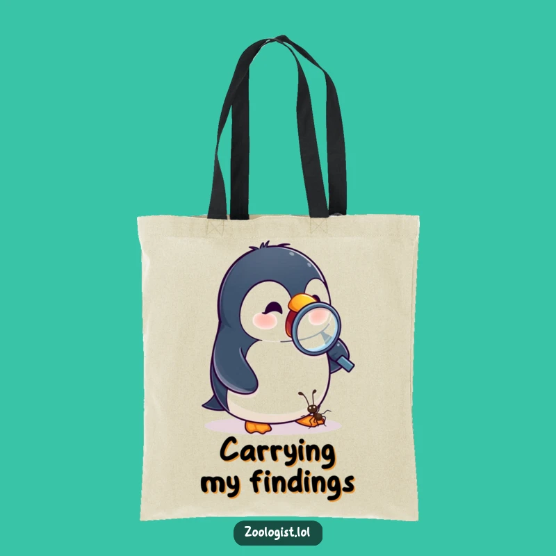 Funny Penguin Ant Magnifying Tote Bag - Chic Hilarious Exploration Accessory