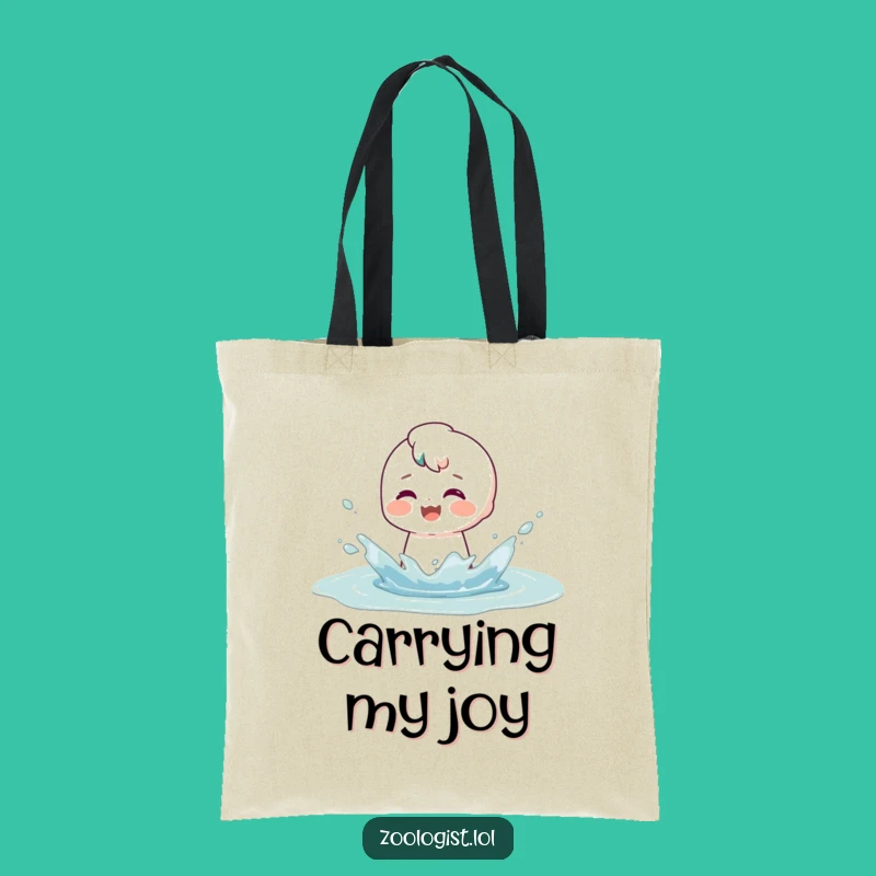 Funny Puddle Splash Tote Bag: Playful Character Accessory Gift