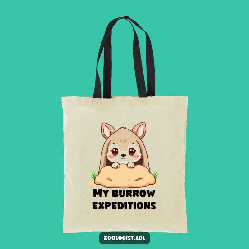 Funny Tote Bag: Quizzical Animal Burrow Peeker, Perfect Funny Gift!